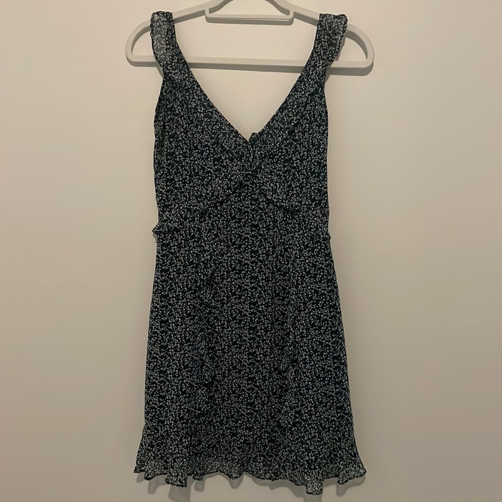 Fab’rik Green Floral Ruffle Mini Dress